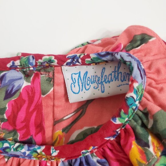 Mousefeathers Vintage Girl Toddler Dress Size 2 Floral long Sleeve Ruffles Ties - Picture 5 of 12